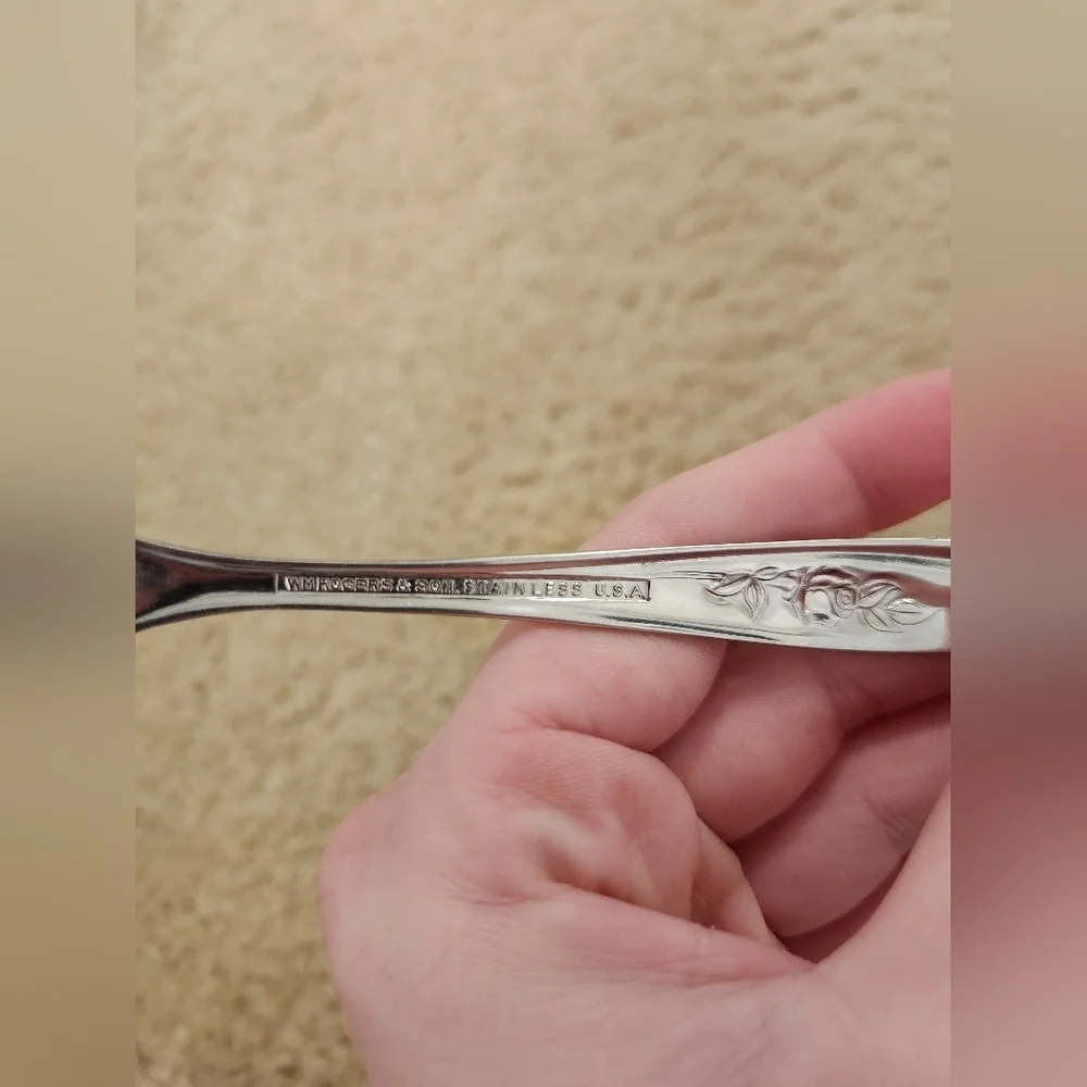 Set Of 2 Stainless Steel Fork And Spoon Floral #FF